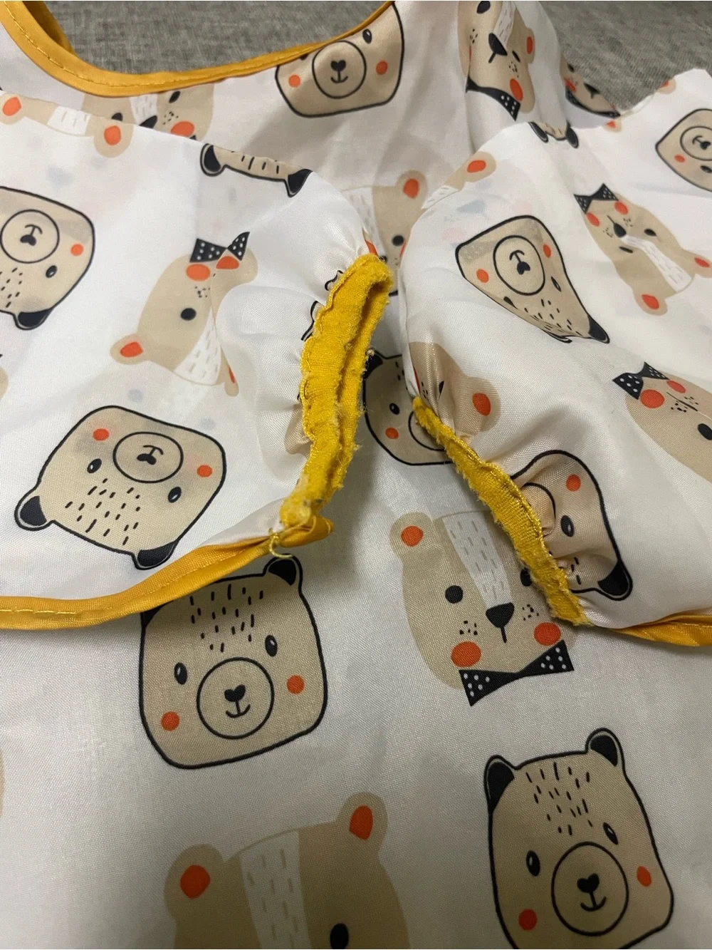 Set of Kids Waterproof Bibs with Cactus & Animal Prints - Green and Yellow